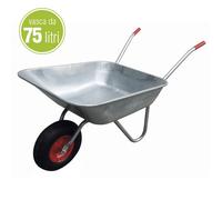 CARRIOLA IN ACCIAIO ZINC. LT. 75 RUOTE PNEUMATICHE