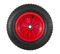 Carriola pneumatica per serra con bordo in plastica, Ø 370 mm. Albero Ø 20 mm.