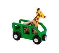 Brio Safari - Vagone e Animale, Set da 2 Pezzi - Accessori per Treni in Legno