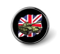 Carro armato, bandiera britannica, carri armati della seconda guerra mondiale, distintivi rotondi, spilla con bottone personalizzato, spille da bavero per la decorazione di abbigliamento