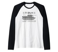Carro Armato Leggero Russo sovietico T-34, Veicolo blindato, Semplice Maglia con Maniche Raglan