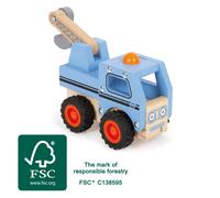 Small Foot Tow Truck Made of FSC 100%-Certified Wood, Toy car with Moving Crane,