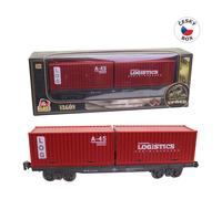 Carro merci container rosso per modellismo ferroviario 25 cm