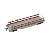 Carro merci in scala HO Hobby Grade | Gruppo ruote mobili, modello di vagone ferroviario a pianale con binari di protezione, auto piana, per diorami, espositori