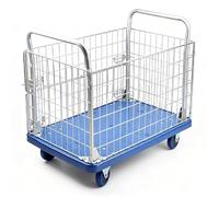 Carro pieghevole con gabbia capacité de charge de 300 kg facile à assembler parfait pour un uso domestico e commerciale plateforme à roulettes pour les tâches lourdes