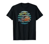 CARRO Woodie Vintage del 1950, Woodies, Surf, Spiaggia di Palme Maglietta