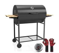 Carro XXL per grigliate, affumicatore per barbecue, barbecue a carbone con coperchio, griglia camino per barbecue a carbone, forno ahumador e accessori per barbecue, con guanti da barbecue