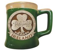 Carrolls Irish Gifts Tazza in ceramica con design trifoglio irlandese, verde