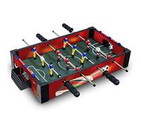 Carromco Fast-Kick-XM Mini Kicker - Tavolino da calcio balilla compatto con sistema a scatto, 2 palline, 4 aste, 12 giocatori in rosso-nero, 51 x 31 x 9,7 cm - Mini tavolo da calcio balilla per casa