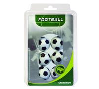 Carromco - Palline per calcio balilla da 36 mm, colore: Nero/Bianco, Confezione da 6