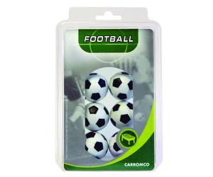 Carromco - Palline per calcio balilla da 36 mm, colore: Nero/Bianco, Confezione da 6