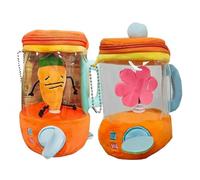 Carrot Blender Plush Toy, Plush Carrots Mixer Toy, Keychain Blender, My Carrots Mixie Stuffed Animal with Zipper Storage Pouch, Fun Room Décor and Gift (Carrot+Flower)