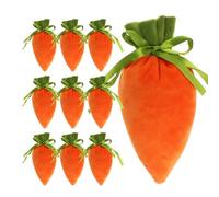 Carrot Drawstring Easter Bags - Orange, 10 Pack 7.9 X 4.7 Inch Treat Bags, Easter Egg Hunt Bag, Candy Goody Bag, Spring Basket Stuffers, Drawstring Closure | Kids, Party Supplies, Spring Party, Class