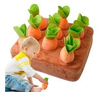 Carrot Harvest Game, Plush Puzzle Toy, Foraging Snuffle Mat, Soft Interactive , Educational Design, Hidden Treat Slots, Dogs, Kids, Babies, 9.84x9.06x2.36 inches