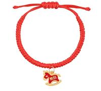 Carroterr Braccialetto intrecciato con corda rossa per Capodanno 2026, braccialetti con corda rossa per l'anno cinese del cavallo, braccialetto portafortuna regolabile, regalo zodiacale, da donna