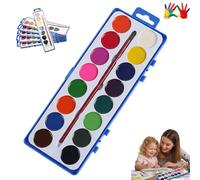 Carroterr Set di mini acquerelli per San Valentino, lavabili, mini pittura ad acquerello a forma di cuore con pennelli, regalo artistico romantico, forniture artistiche per scambio scolastico