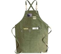 carrotez Grembiule da chef, grembiule regolabile in tela di cotone resistente alle gocce d'acqua, con retro incrociato, M-XXL