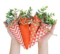 Carrotta in Tessuto ripieno di Pasqua, Decorazione per Carota di Pasqua,4X Fattoria in Materia di Verdure in Feltro Artificiale | Filler del Vaso di Carota ripieno Decorazioni per la Fattoria Rustica