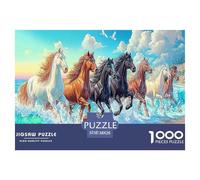 Carrozza al chiaro di luna 1000 pezzi Puzzle per adulti - Cavalli (riva che corre) Adatto per la decompressione della parete Gioco per famiglie divertente e stimolante 38x26 cm/1000 pezzi
