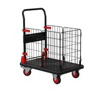 carrozza, Carrello for camion con piattaforma 2 in 1 gabbia(Black,Large)