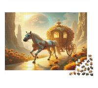 Carrozza da Fiaba Puzzle 1000 Pezzi Carta per Adulti Strada Incantata Gioco di Puzzle 1000 Pezzi Relax Famiglia Decorazione Regalo 52x38cm/1000pcs