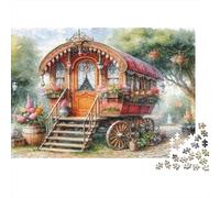 Carrozza da Giardino in Legno Vintage Puzzle 1000 Pezzi Gioco di Puzzle 1000 Pezzi Carta per Adulti Rilassamento Concentrazione Decorazione Familiare Regalo 38x26cm/1000pcs