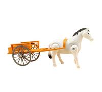 Carrozza meccanica - Statuetta mobile in stile antico, cavallo al galoppo elettrico, pezzo da collezione per ufficio classico, modello di carrello per giocattoli per la decorazione della scuola