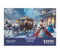 Carrozza nella neve Puzzle per Adulti Puzzle 1000 Pezzi Abito Vittoriano Gioco di Puzzle 1000 Pezzi Relax Decorazione Casa Regalo 70x50cm/1000pcs