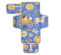 Carrozza Principessa Blu Pittura Arte Riutilizzabile Baby Pee Pads con Tasca in Tessuto Fasciatoio Fasciatoio Bambino Stazione di Viaggio Kit cambiador de pa?ales para Bebes