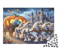 Carrozza Zucca da Favola Puzzle 1000 Pezzi Carta per Adulti Castello Fantasia Scena Gioco di Puzzle 1000 Pezzi Relax Famiglia 52x38cm/1000pcs
