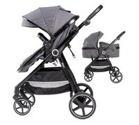 Carrozzina 2 in 1 - Modello Versa - Interbaby | Carrozzina versatile con sedile regolabile e culla imbottita - Dalla nascita fino a 48 mesi o 22 kg.