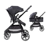Carrozzina 2 in 1 - Modello Versa - Interbaby | Carrozzina versatile con sedile regolabile e culla imbottita - Dalla nascita fino a 48 mesi o 22 kg.