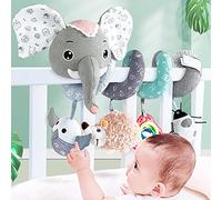 Carrozzina a Spirale per Bambini con Musica Soft, Elefante, per Coordinazione Occhio-Mano, Giocattolo da Appendere per Passeggino, Grigio/Rosa, 40 * 35 * 5 Cm (Generic0bvquygi8t-10274981)