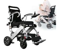 Carrozzina Elettrica Pieghevole,Telaio In Alluminio,Sedia A Rotelle Elettrica,Sedie A Rotelle Leggere Per Adulti,Motore Brushless Per Tutti I Terreni,Design Compatto Per Tutti silver