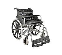 GIMA Carrozzina pieghevole extra large, seduta 55 cm, in tessuto nero, 27716