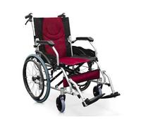 Carrozzina in alluminio con poggiapiedi pieghevole