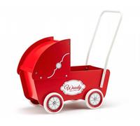Carrozzina in legno per bambole rosso