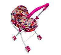 Carrozzina Lusso per Bambole Telaio in Metallo con Cappottina Pieghevole Carrozzina per Bambolotti Richiudibile per Bambine Giocattoli Bimbe Passeggino per Bambole Passeggino Carrozzina