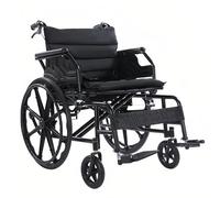 Carrozzina Manuale Pieghevole E Leggera, Adatta Per Esterni E Per La Casa, Cuscino Del Sedile Comodo E Spesso, Design Facile Da Controllare(Black 2)