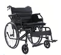 Carrozzina Manuale Pieghevole E Leggera, Adatta Per Esterni E Per La Casa, Cuscino Del Sedile Comodo E Spesso, Design Facile Da Controllare(Black 1)