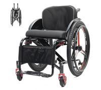Carrozzina Manuale Pieghevole Leggera, Sedia A Rotelle Portatile In Lega Di Alluminio, Per Utenti Con Disabilità Fisiche, Disabili E Anziani(Orange,42cm)