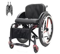 Carrozzina Manuale Pieghevole Leggera, Sedia A Rotelle Portatile In Lega Di Alluminio, Per Utenti Con Disabilità Fisiche, Disabili E Anziani(Silver,34cm)