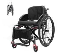 Carrozzina Manuale Pieghevole Leggera, Sedia A Rotelle Portatile In Lega Di Alluminio, Per Utenti Con Disabilità Fisiche, Disabili E Anziani(All black,42cm)