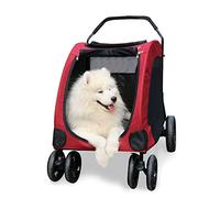Carrozzina per animali Passeggino per cani Carrozzina per gatti Carrozzina per cani Carrello staccabile Pieghevole con un clic Materiale impermeabile Passeggino per cani di grandi dimensioni (Ros