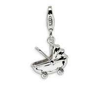 Carrozzina Per Bambini Charm .925 Argento Sterling 3D Click On Amore La Vita