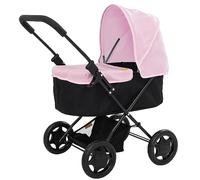 Carrozzina per bambini Joie | Passeggino per bambini con grembiule rimovibile e cappuccio regolabile | Sistema da viaggio pieghevole leggero in nero e rosa | Per bambini dai 3 anni in su