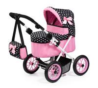CARROZZINA PER BAMBOLE DESIGN 13060AA TRENDY PIEGHEVOLE REGOLABILE CON BORSA NER