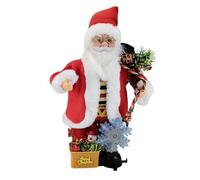 Carrozzina per bambole in legno, Babbo Natale, in peluche, cantano canzoni inglesi, Babbo Natale, giocattolo per bambini (rosso, 33 x 15 x 12,5 cm)