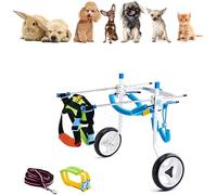 Carrozzina per cani, Carrello per cani regolabile Mobilità Carrozzina per cani regolabile per cani di taglia grande Coniglio gatto piccolo, Peso da 2 a 30 kg, Riabilitazione delle zampe post