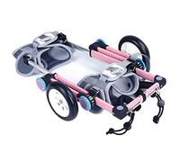 Carrozzina per cani di piccola taglia a 2 ruote per zampe posteriori, passeggino per cani Carrozzina per animali domestici per gatti/cuccioli Carrozzina da passeggio (Pink S)